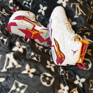 JordanWhite Red Yellow High-Top Sneakers with Pink Accents 12 men’s